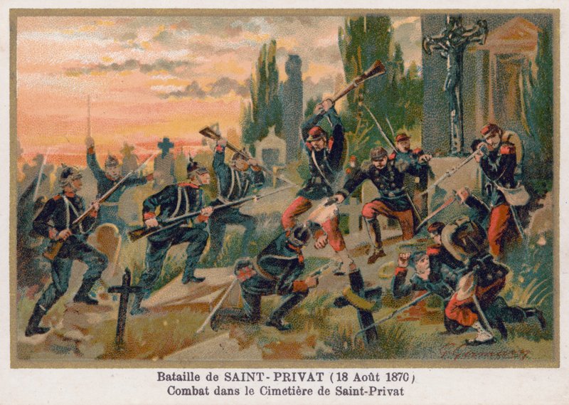 Battle in the Cemetery of Saint-Privat by French School