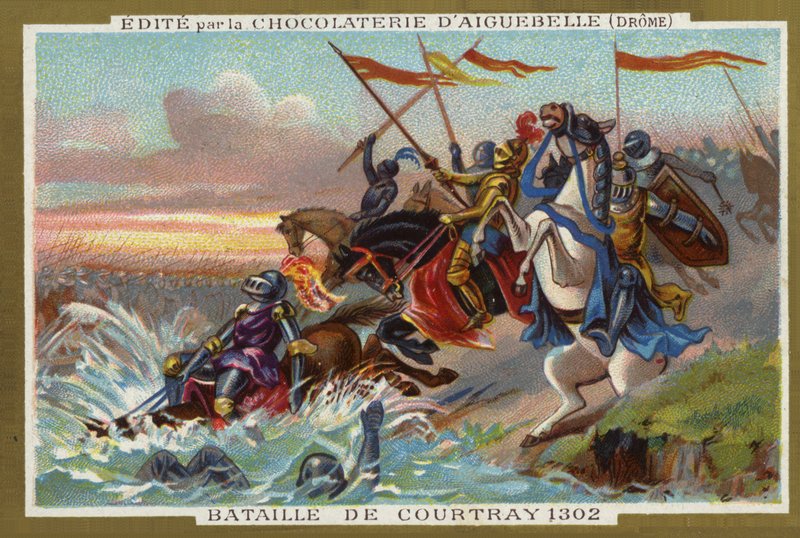 Battle of Courtrai in 1302 by French School