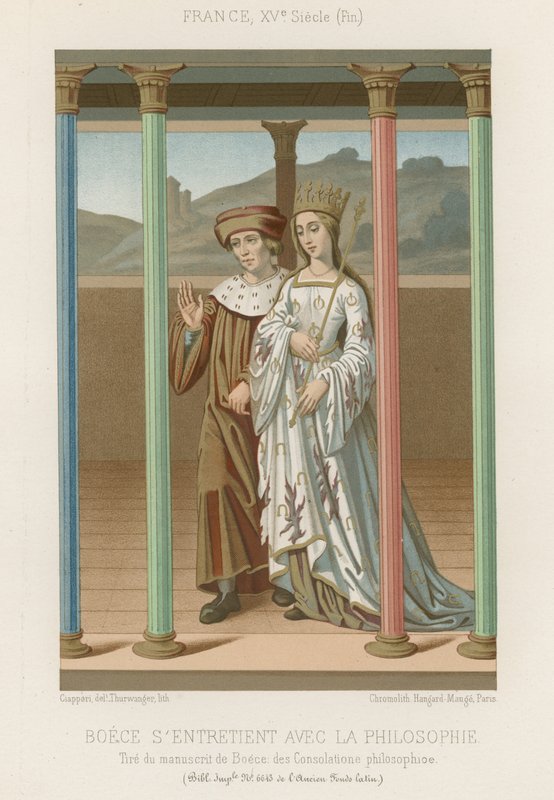 Boethius speaks with Philosophy by French School