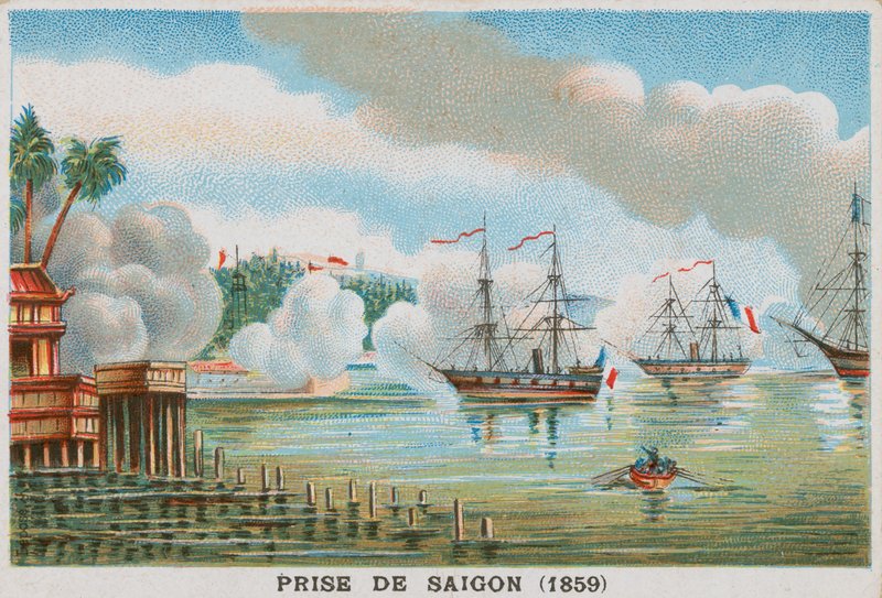Capture of Saigon by the French, 1859 by French School