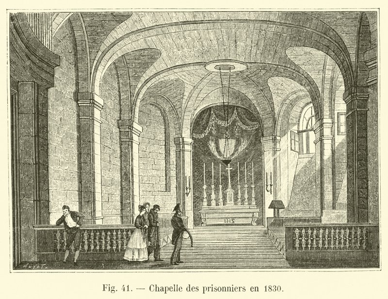 Chapel of the prisoners in 1830 by French School