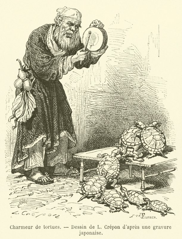 Turtle Charmer (engraving) by French School