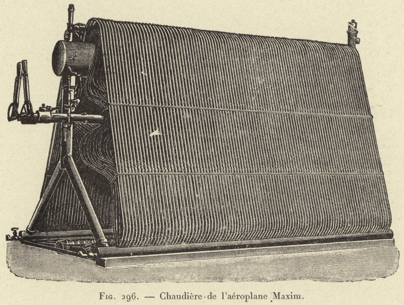 Boiler of the Maxim Aeroplane (engraving) by French School