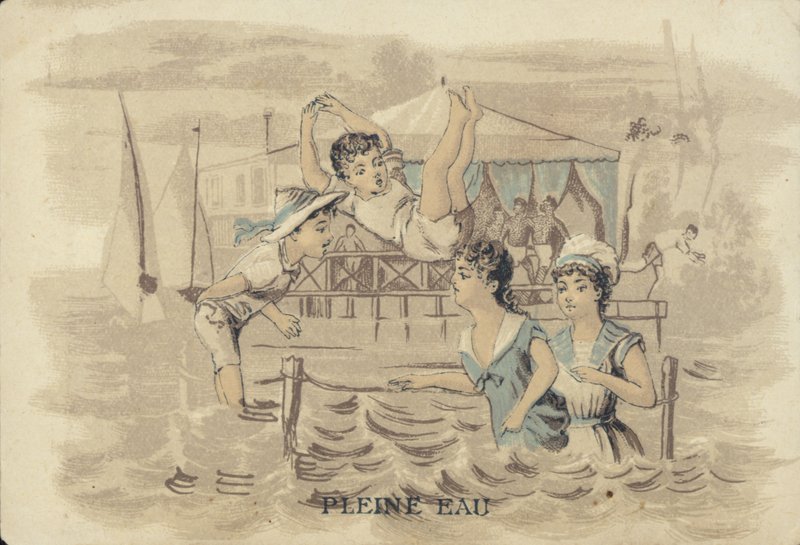 Children Playing in the Water by French School