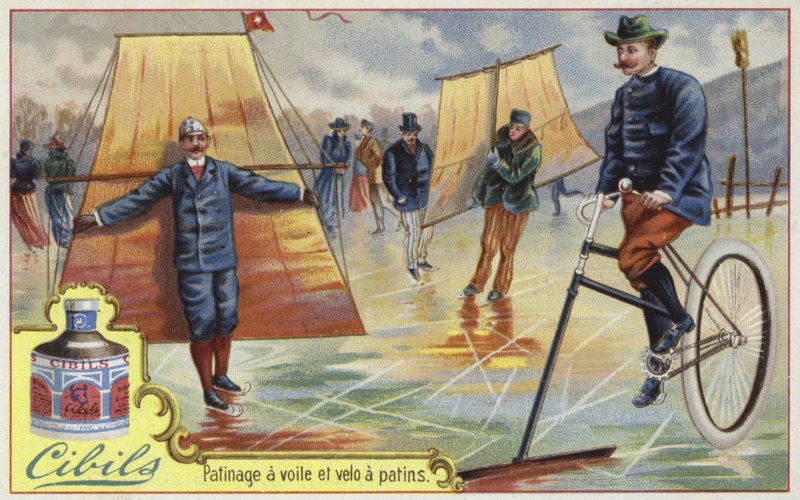 Cibils card featuring ice skating by French School