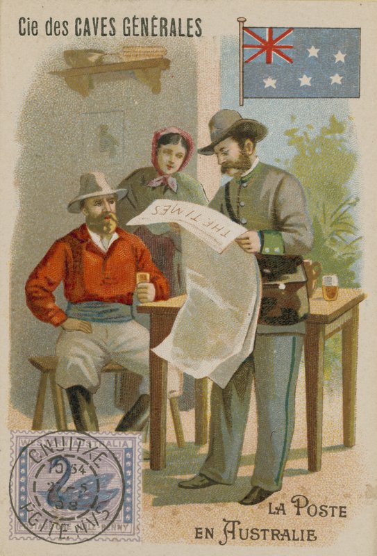 Cie des Caves Generales Trade Card, Postal by French School