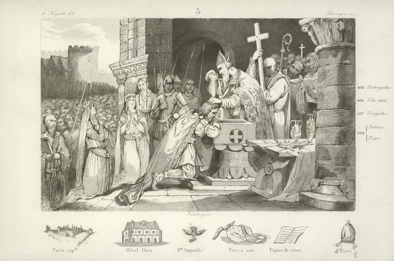 Clovis I, Merovingian King of the Franks by French School