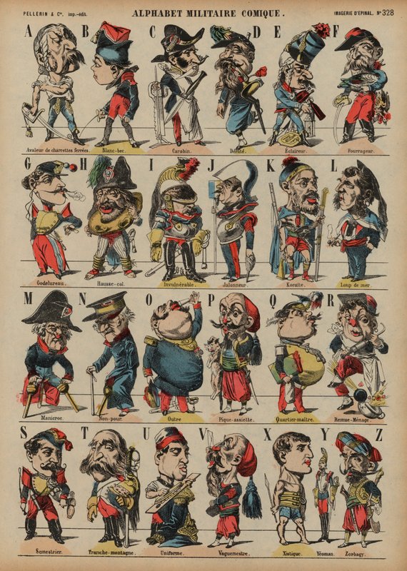 Comic Military Alphabet by French School