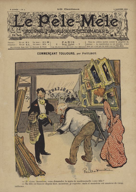 Commercant toujours. Illustration for Le Pele-Mele by French School