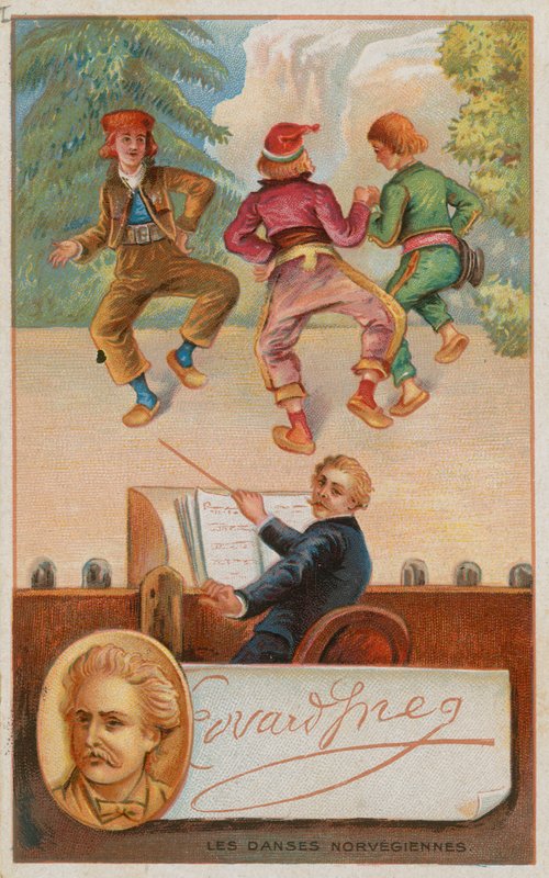 Composer Edvard Grieg and Norwegian Dances by French School