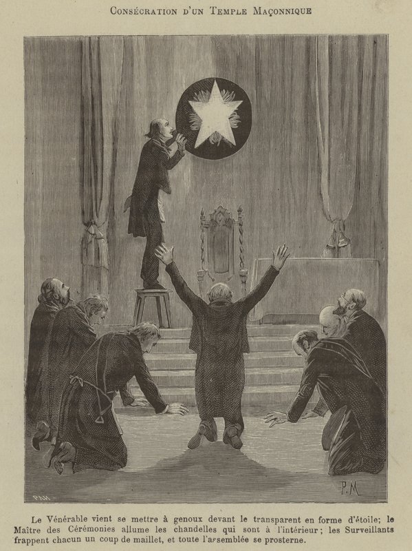 Consecration of a Masonic temple by French School