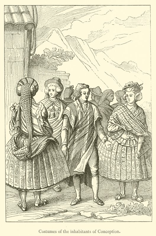 Costumes of the Inhabitants of Conception (engraving) by French School