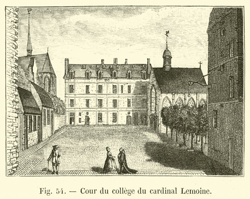 Courtyard of the College of Cardinal Lemoine by French School