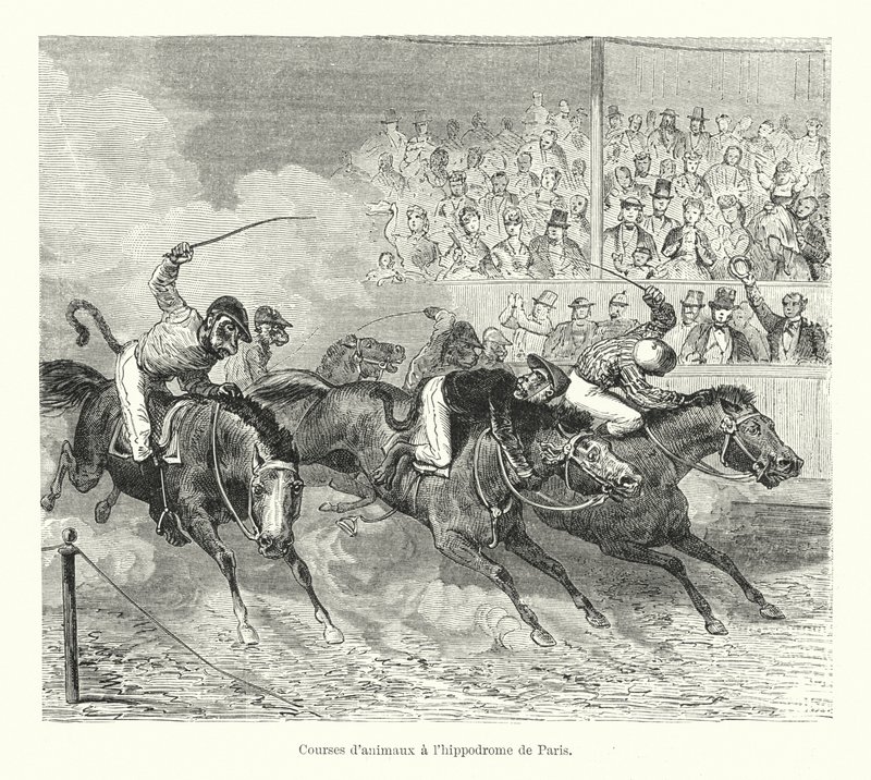 Animal Races at the Paris Hippodrome by French School