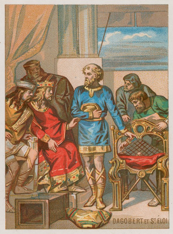 Dagobert being advised by Eligius by French School