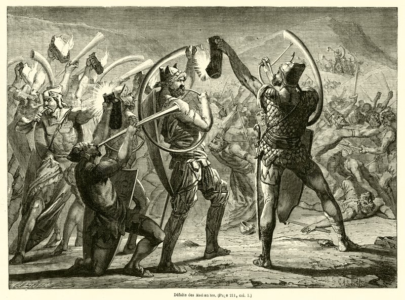 Defeat of the Midianites by French School