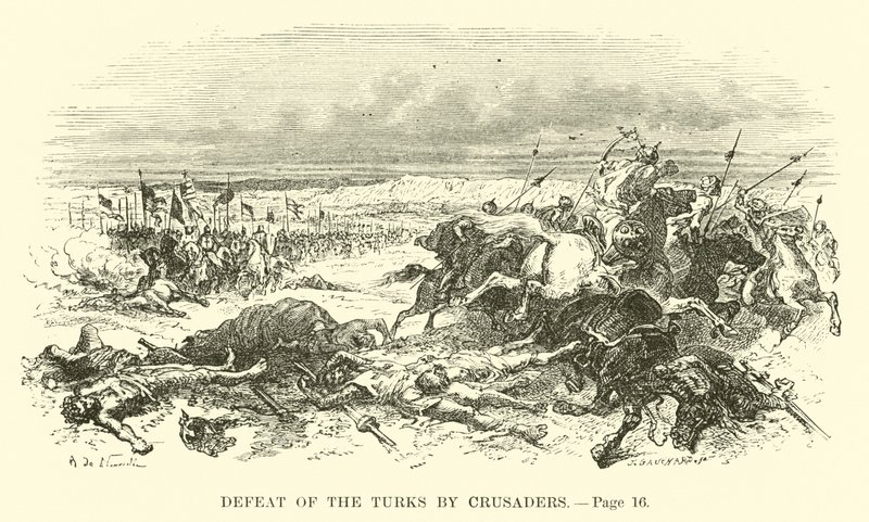 Defeat of the Turks by Crusaders by French School