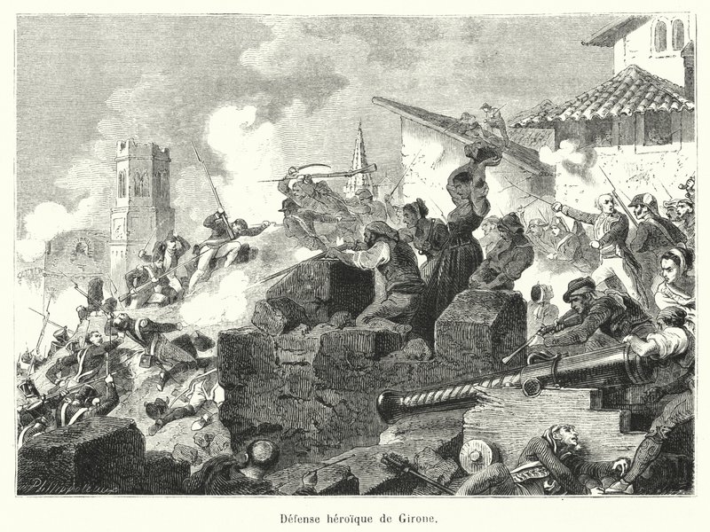 Heroic Defense of Girona (engraving) by French School