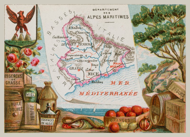 Department of Alpes-Maritimes in Southeast France by French School