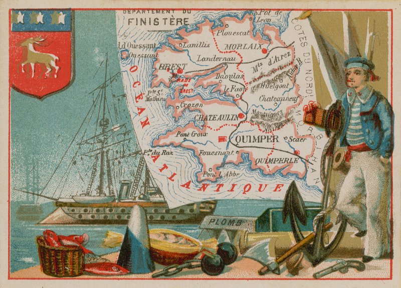 Department of Finistere in Western France by French School