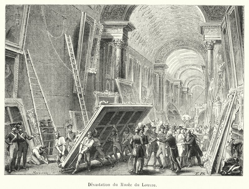 Devastation of the Louvre Museum (engraving) by French School