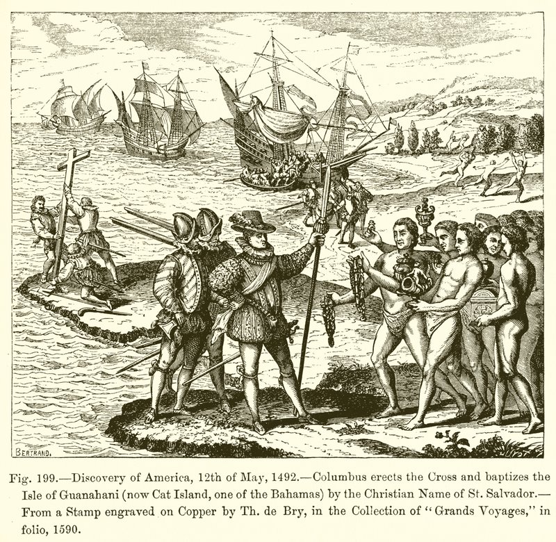 Discovery of America, 12th of May, 1492 by French School