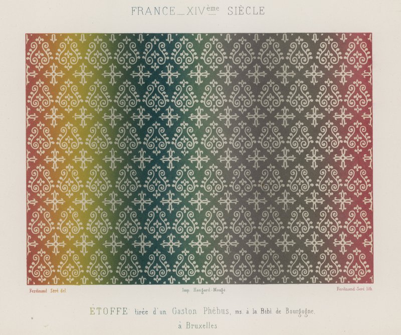 Embroidered fabrics of 14th century France by French School