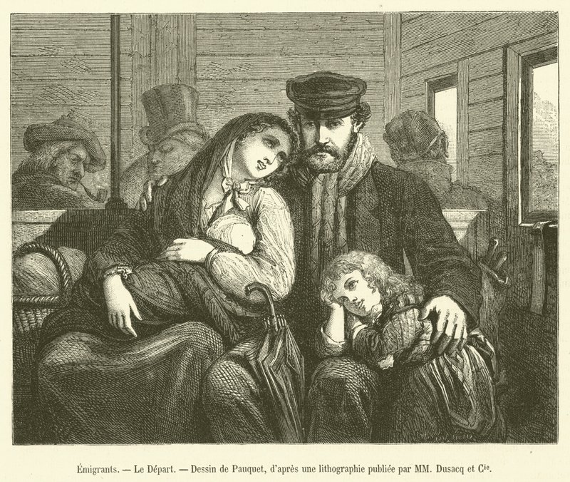 Emigrants, The Departure (engraving) by French School