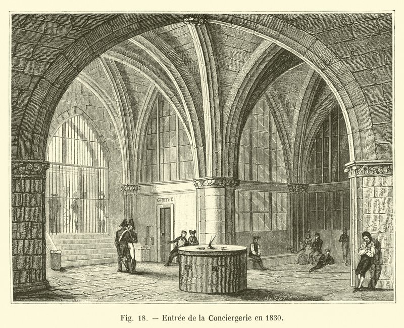 Entrance to the Conciergerie in 1830 by French School