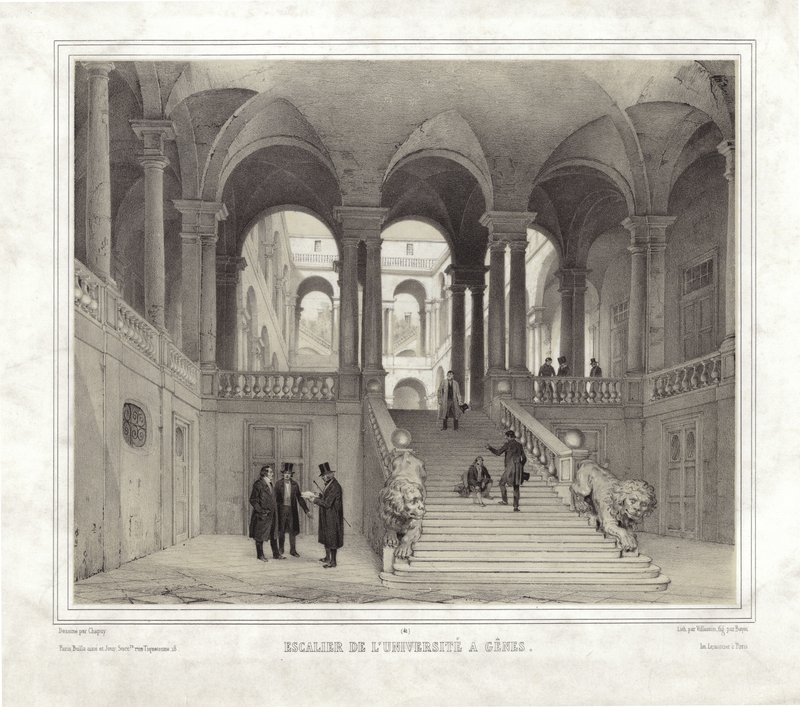 Staircase of the University in Genoa by French School