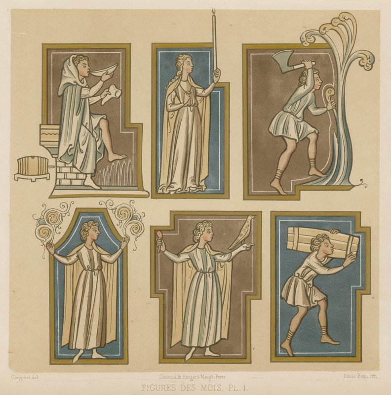 Figures depicting the months by French School
