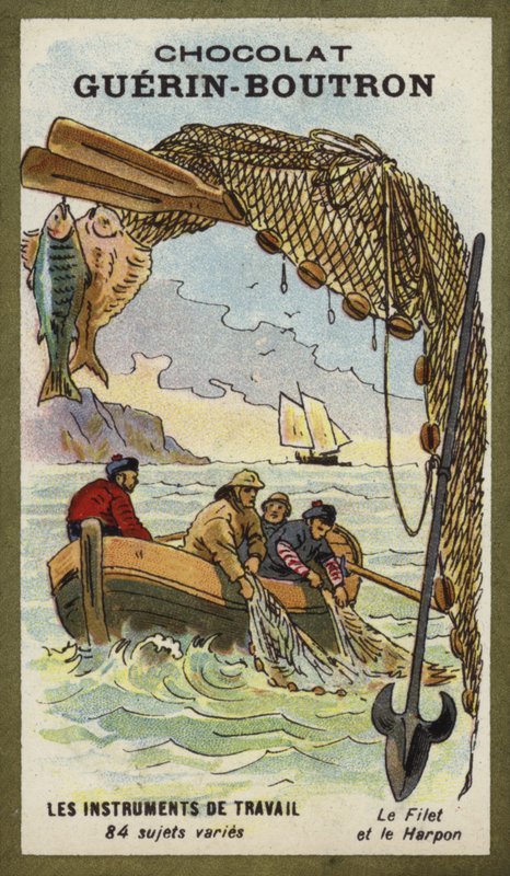 Fishing Net and Harpoon by French School