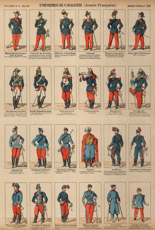French Army Cavalry Uniforms by French School