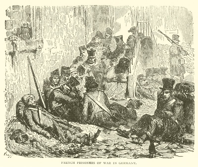 French prisoners of war in Germany (engraving) by French School
