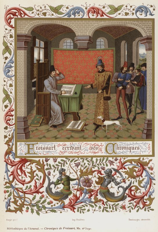 Froissart Writing His Chronicles by French School