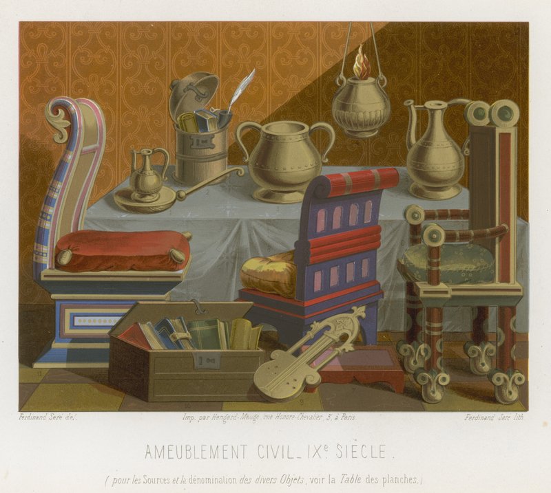 Furniture and objects of the 9th century by French School