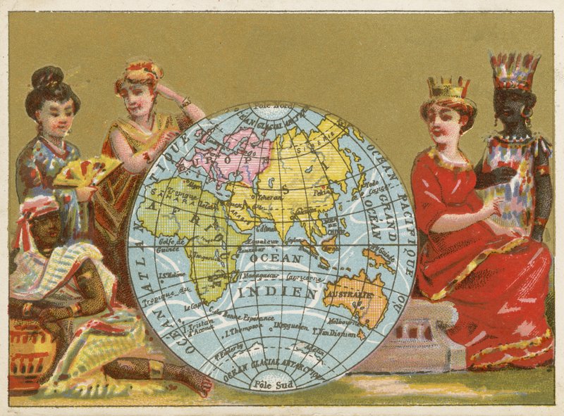 Globe - 19th Century French Trade Card by French School