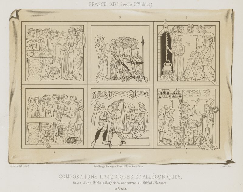 Historical and allegorical compositions by French School