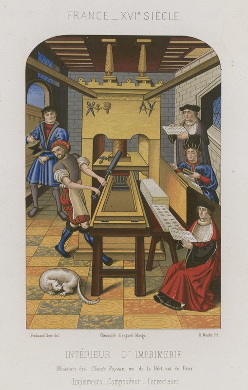 Inside a printing house by French School
