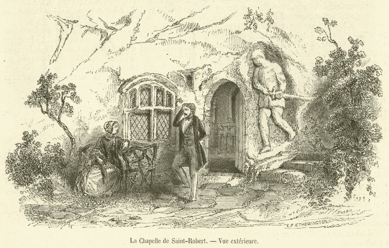 The Chapel of Saint-Robert, Exterior View (engraving) by French School