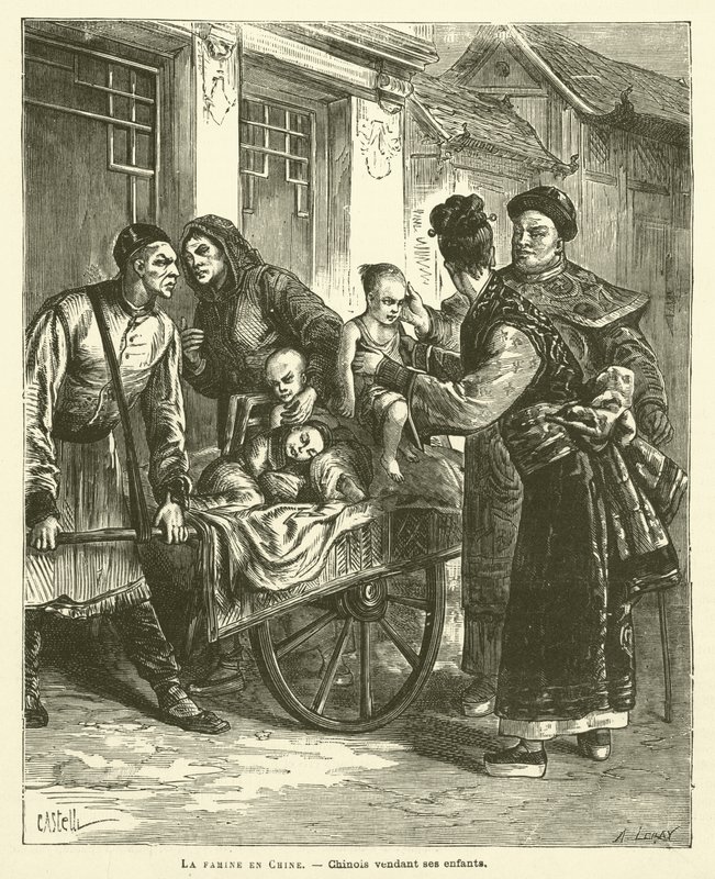 The Famine in China by French School