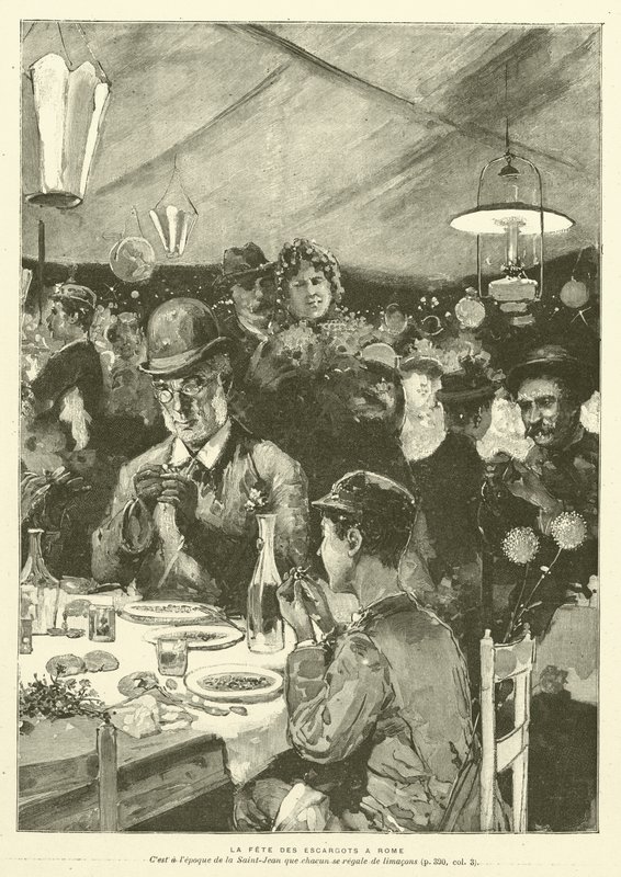 The Snail Festival in Rome (engraving) by French School