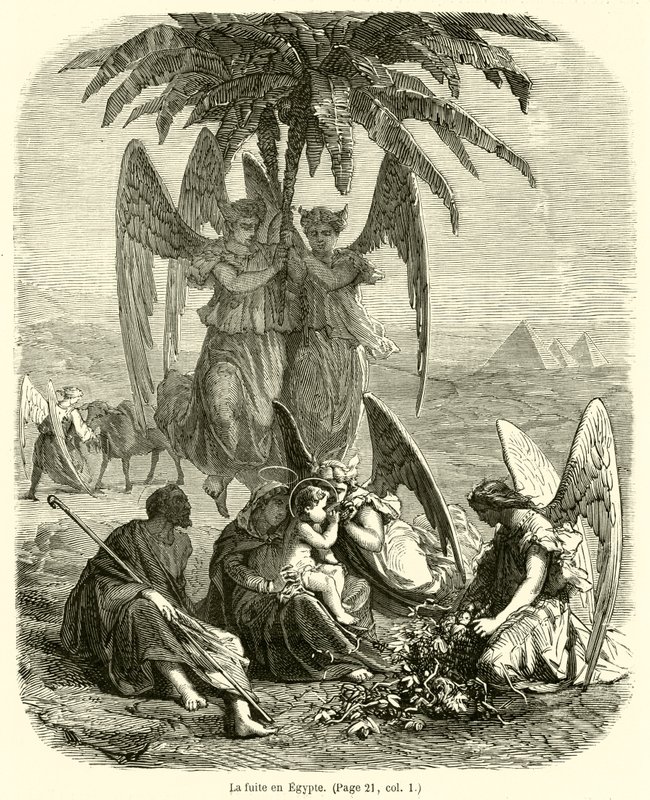 The Flight into Egypt (engraving) by French School