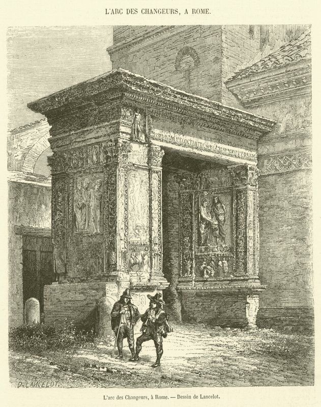 The Arch of the Money Changers, in Rome by French School