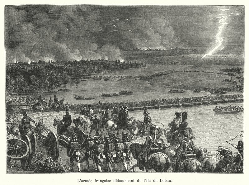 The French Army Emerging from the Island of Lobau by French School