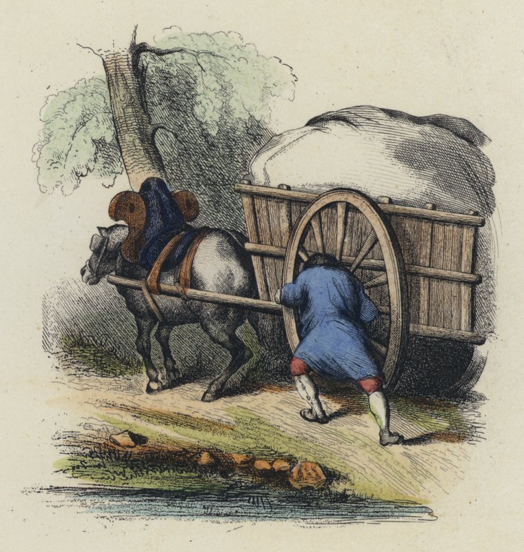 The Cart Stuck in the Mud by French School