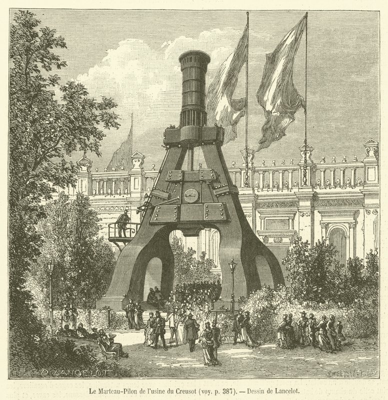 The Steam Hammer of the Creusot Factory by French School