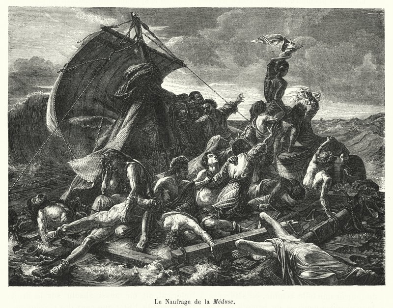The Wreck of the Medusa (engraving) by French School