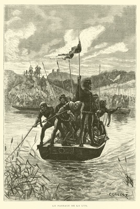 The Passage of the Lys by French School