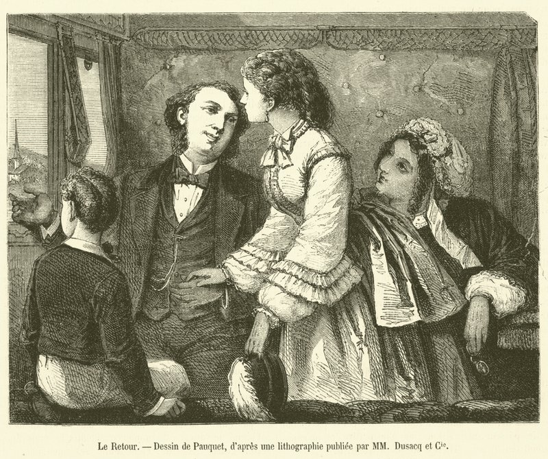The Return (engraving) by French School
